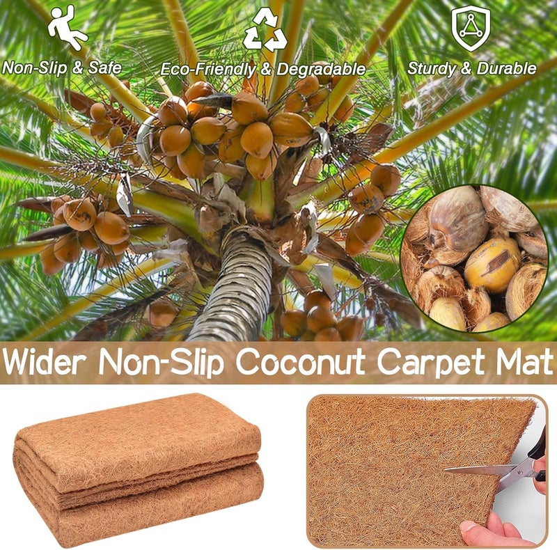 Halatool 2 Pack 32x80x0.28 Inch Thickened No-Slip Snow Melting Mats-Wide Natural Coconut Fiber Roll Waterproof Outdoor Carpet Mat for Front Door, Stairs, Porch - Image 3
